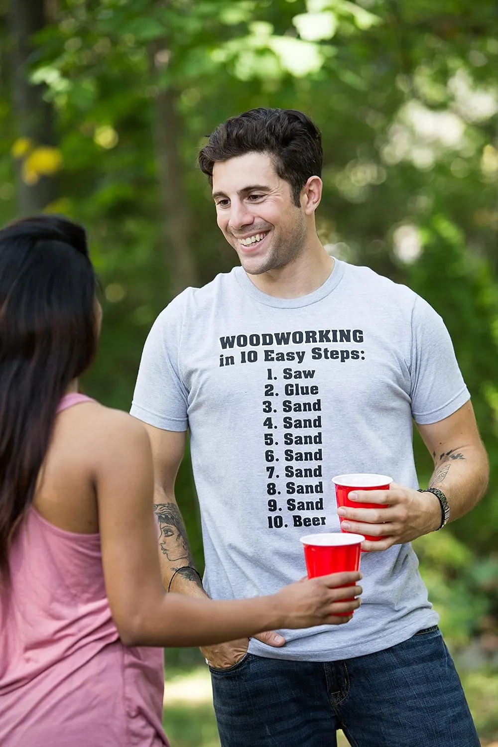 10 Easy Steps of Woodworking | Funny Wood Working Worker Tool Saw Humor T-Shirt