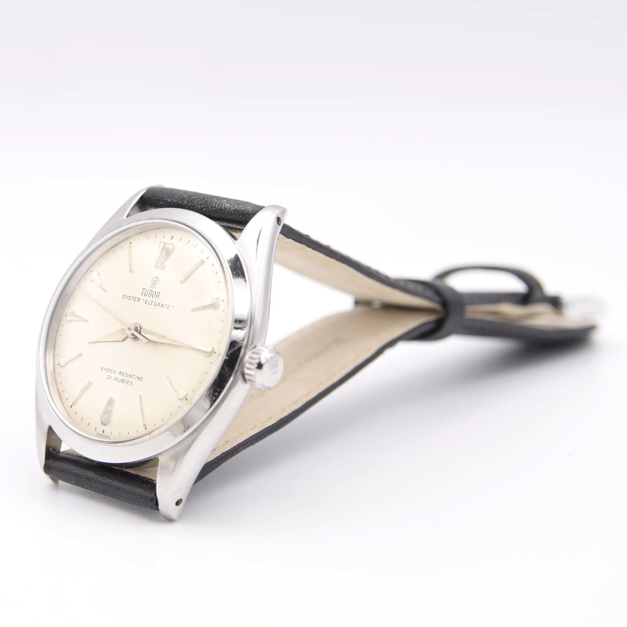 1959 Tudor Oyster 'Elegante' Wristwatch Model 7960 with rare Dial in Stainless Steel 34mm
