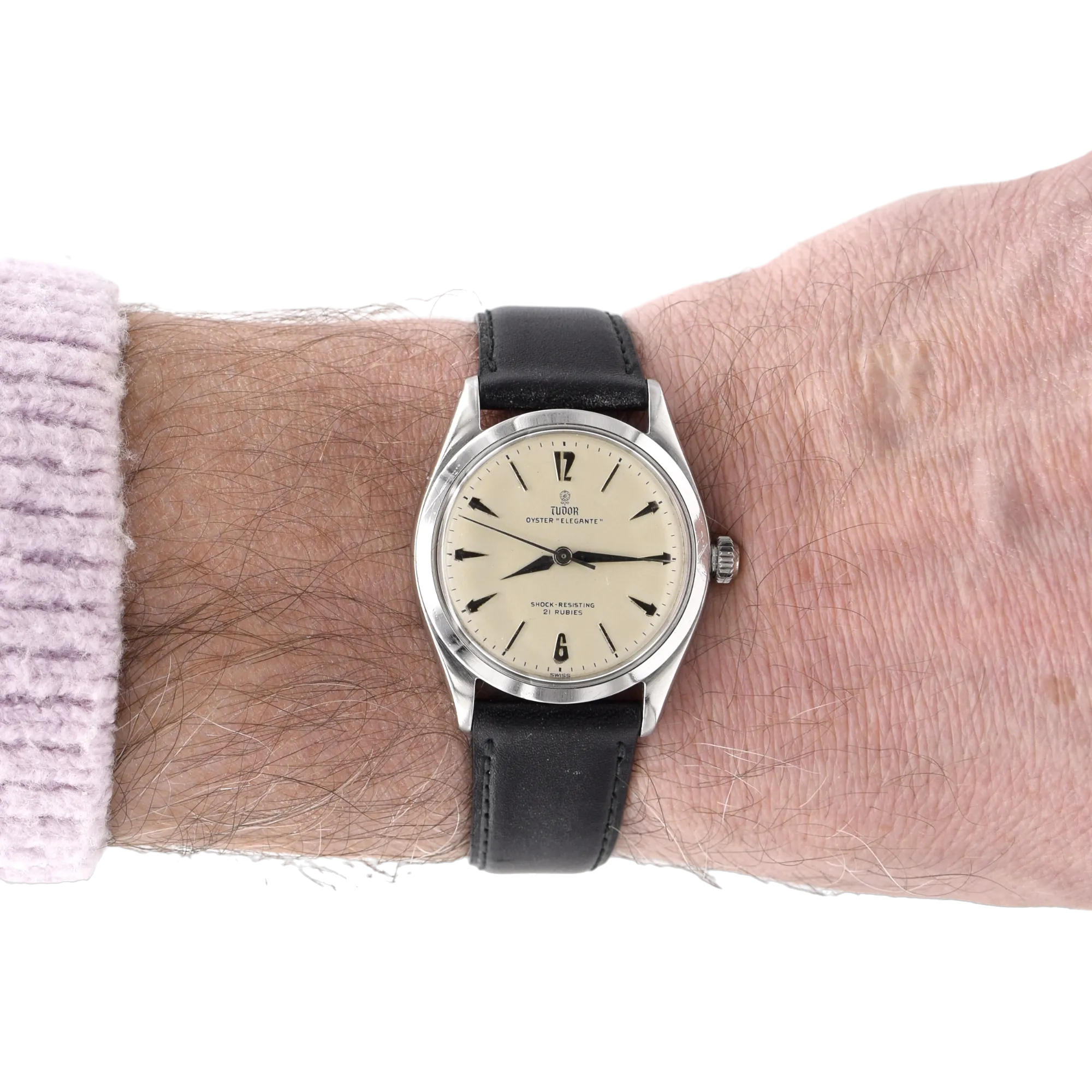 1959 Tudor Oyster 'Elegante' Wristwatch Model 7960 with rare Dial in Stainless Steel 34mm