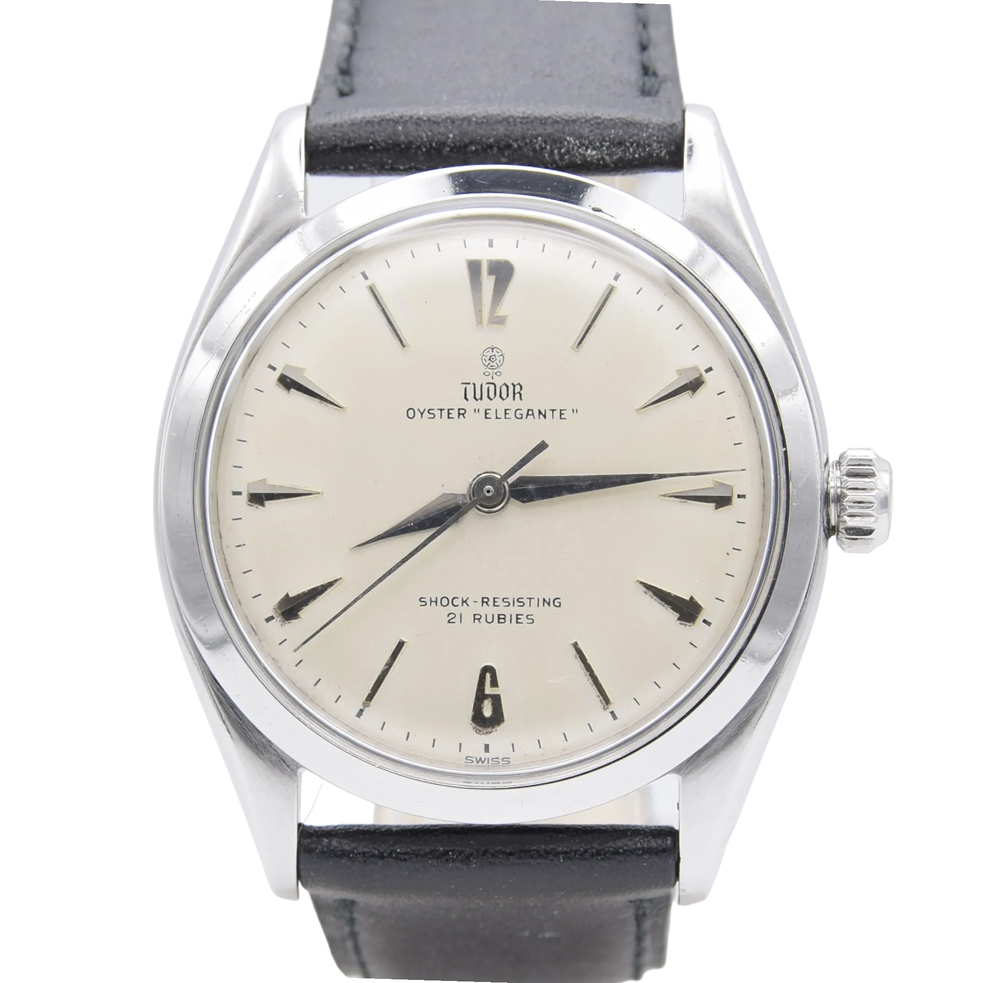 1959 Tudor Oyster 'Elegante' Wristwatch Model 7960 with rare Dial in Stainless Steel 34mm