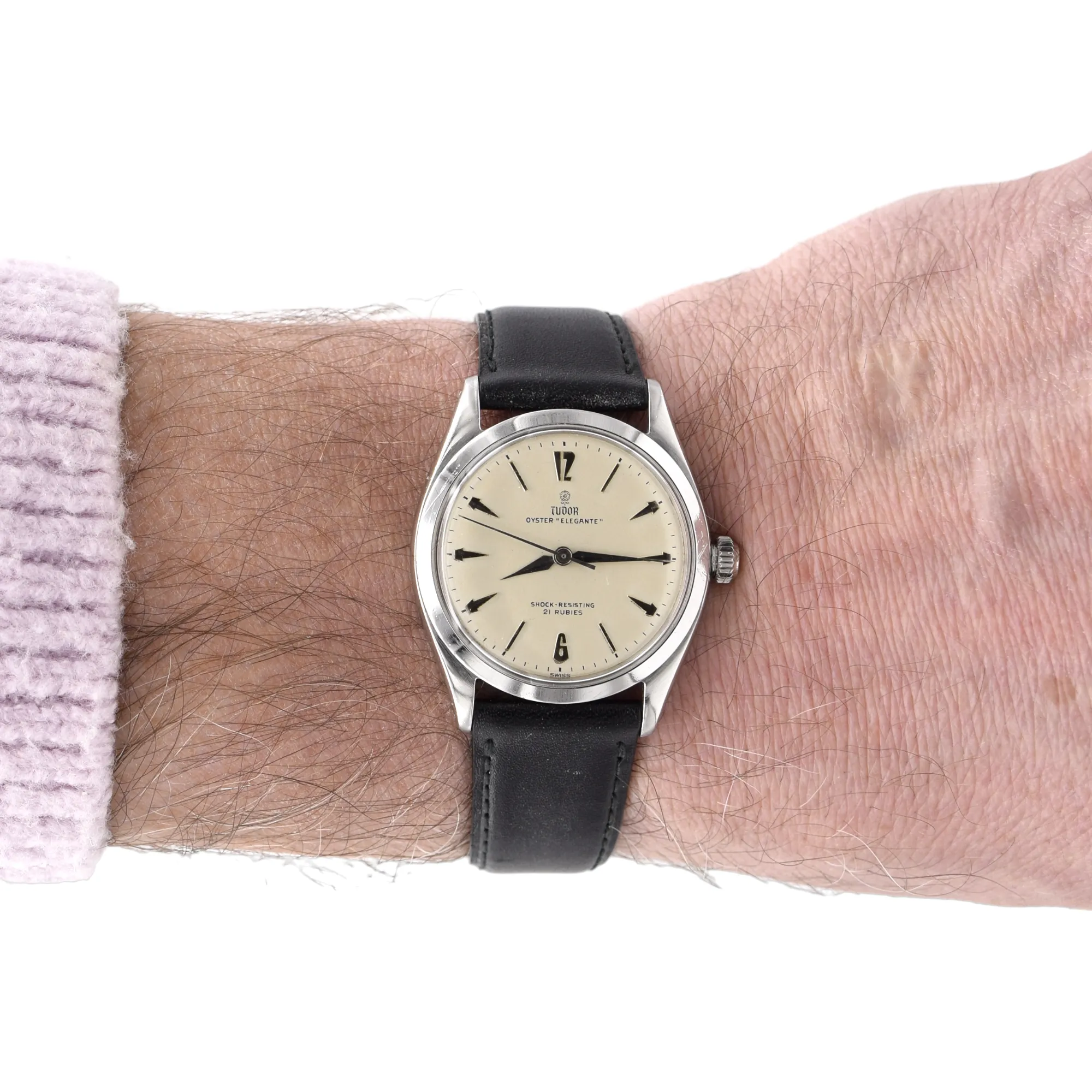 1959 Tudor Oyster 'Elegante' Wristwatch Model 7960 with rare Dial in Stainless Steel 34mm
