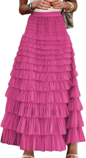 2024 New Elegant Solid Color High Waist A-line Skirt
