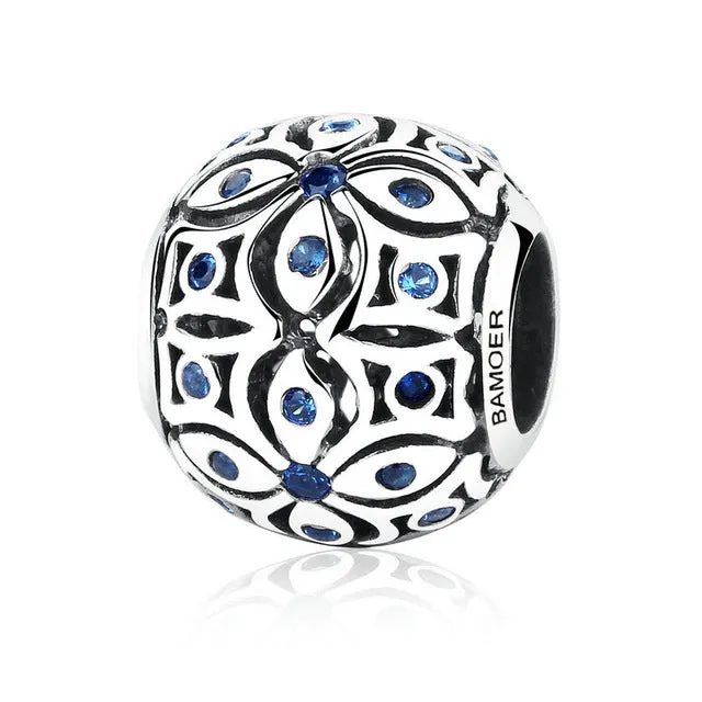 925 Sterling Silver Love All Around CZ Beads Fit Pandora Charm Silver 925 Bracelet Beads & Jewelry Making WEUS065