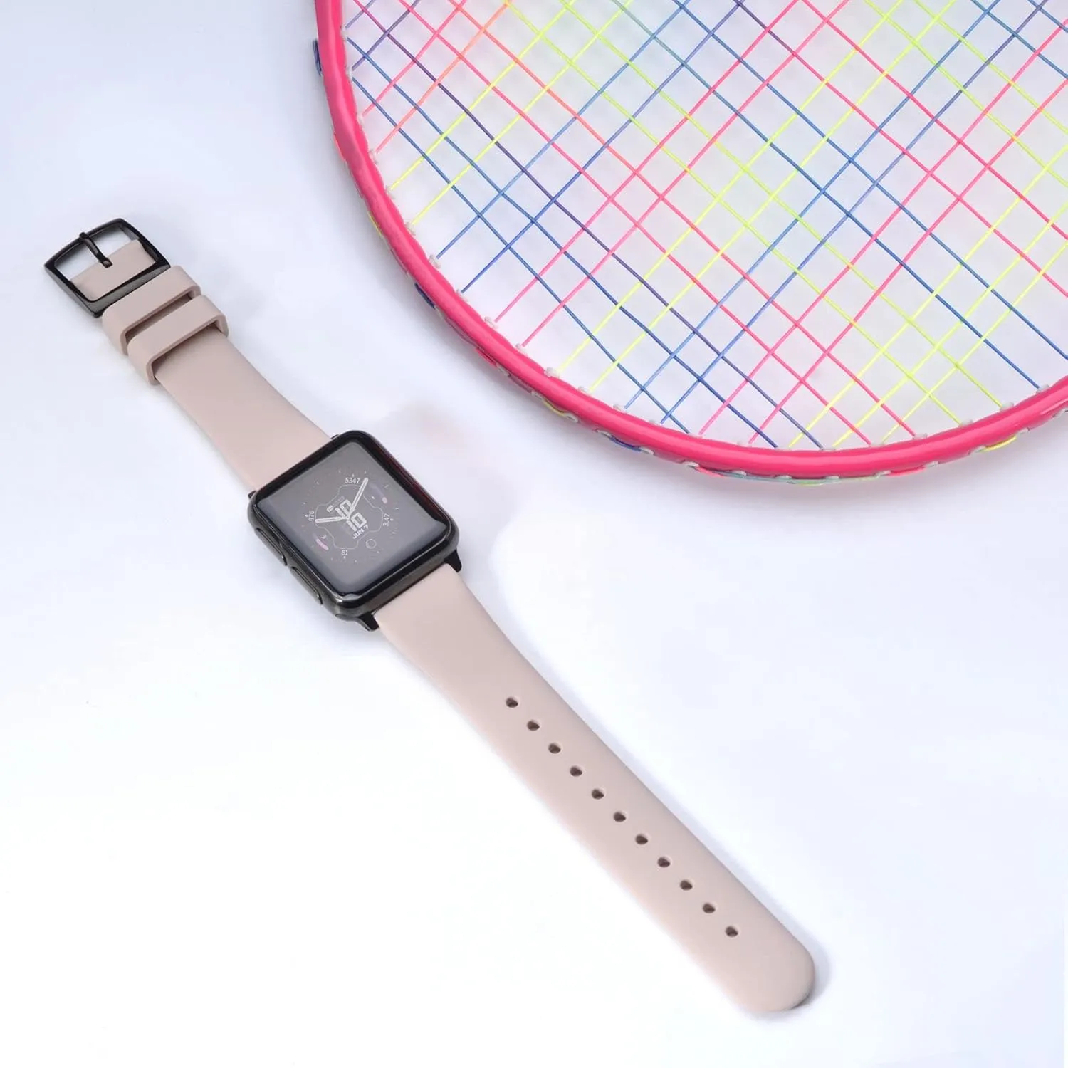 ANNEFIT Silicone Watch Bands, Quick Release Rubber Sport Strap 18mm with Classic Rose Gold Clasp (Light Pink)