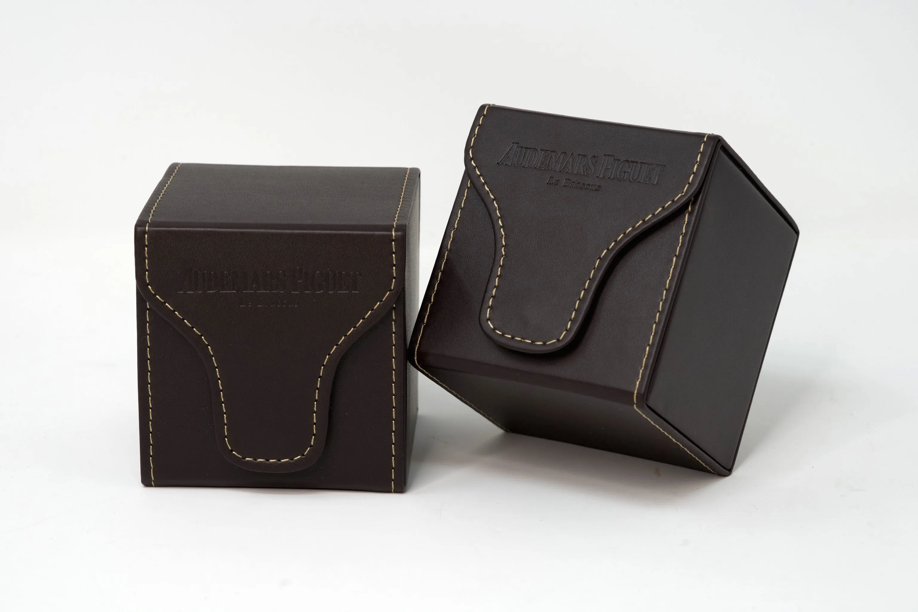 Audemars Piguet Luxury Watch Travel Case in Mocha Brown Leather