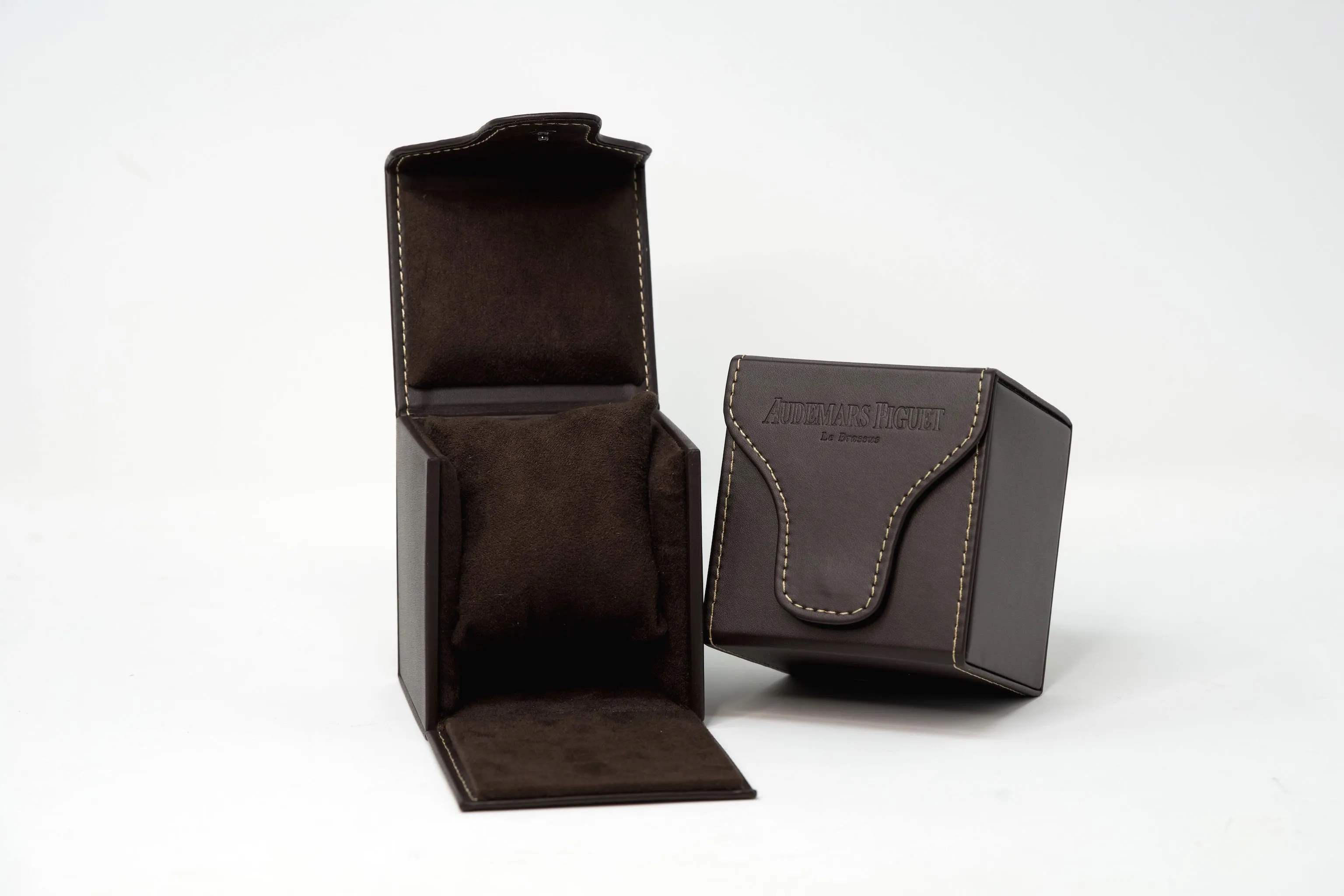 Audemars Piguet Luxury Watch Travel Case in Mocha Brown Leather
