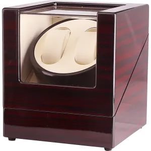 Automatic Dual Watch Winder Wood Display Box Case Motor Rotation Storage