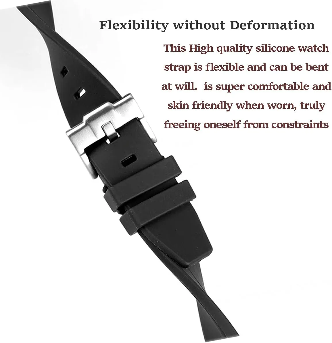 Bands for MoonSwatch Watch Curved end No Gap,Premium Silicone Rubber Watch Strap 20mm Compatible with Omega X Swatch Moonswatch,Universal Curved End 20mm 22mm Replacement Band for Men Women