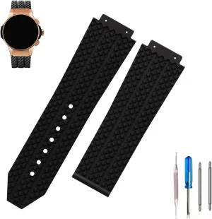 Big Bang Rubber 25mm Silicone Watch Bands Replacement Fit for Hublot 19mm*25mm*22mm Big Bang Watch Strap Wirstband(without metal buckle) For Men and Women
