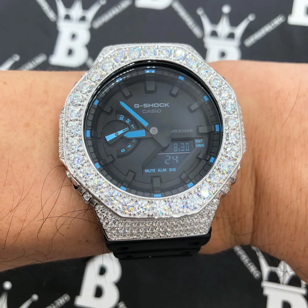 Big Boy Moissanite VVS Iced Out G Shock GA2100 Custom Watch 8.50 Carat