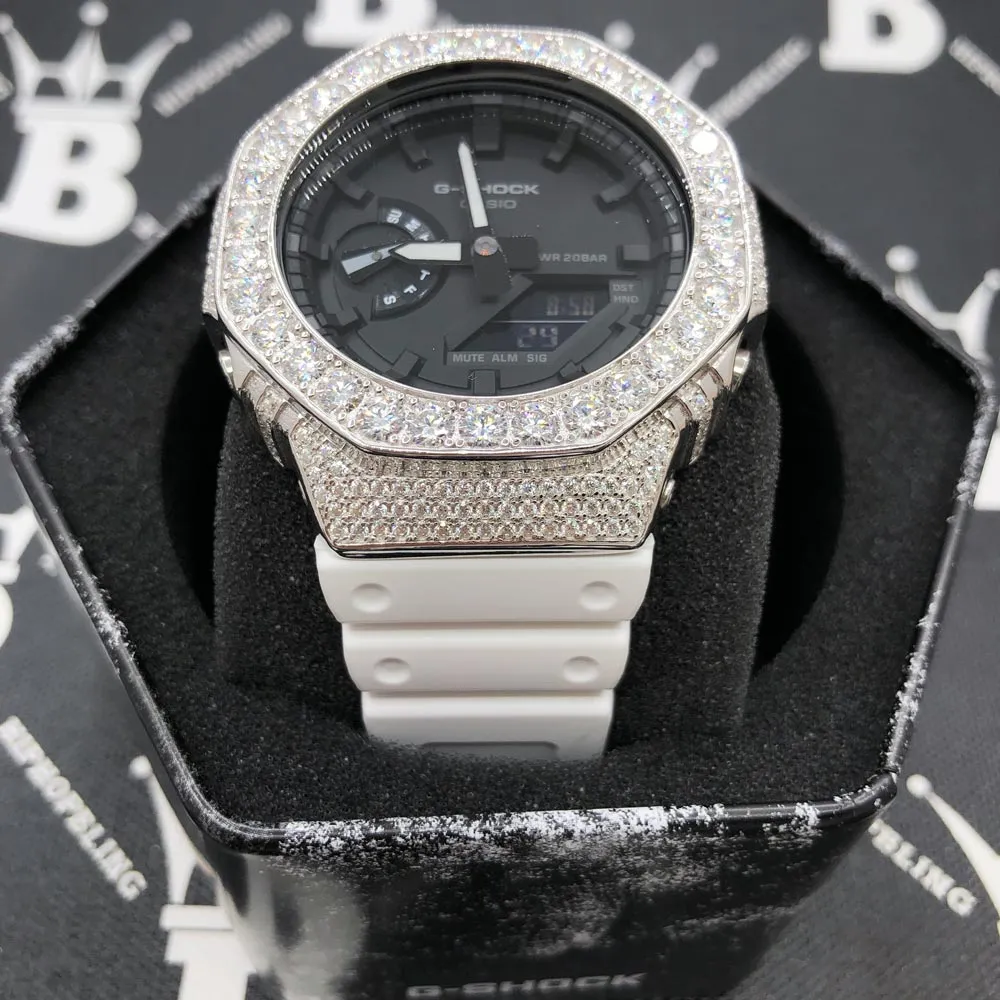 Big Boy Moissanite VVS Iced Out G Shock GA2100 Custom Watch 8.50 Carat