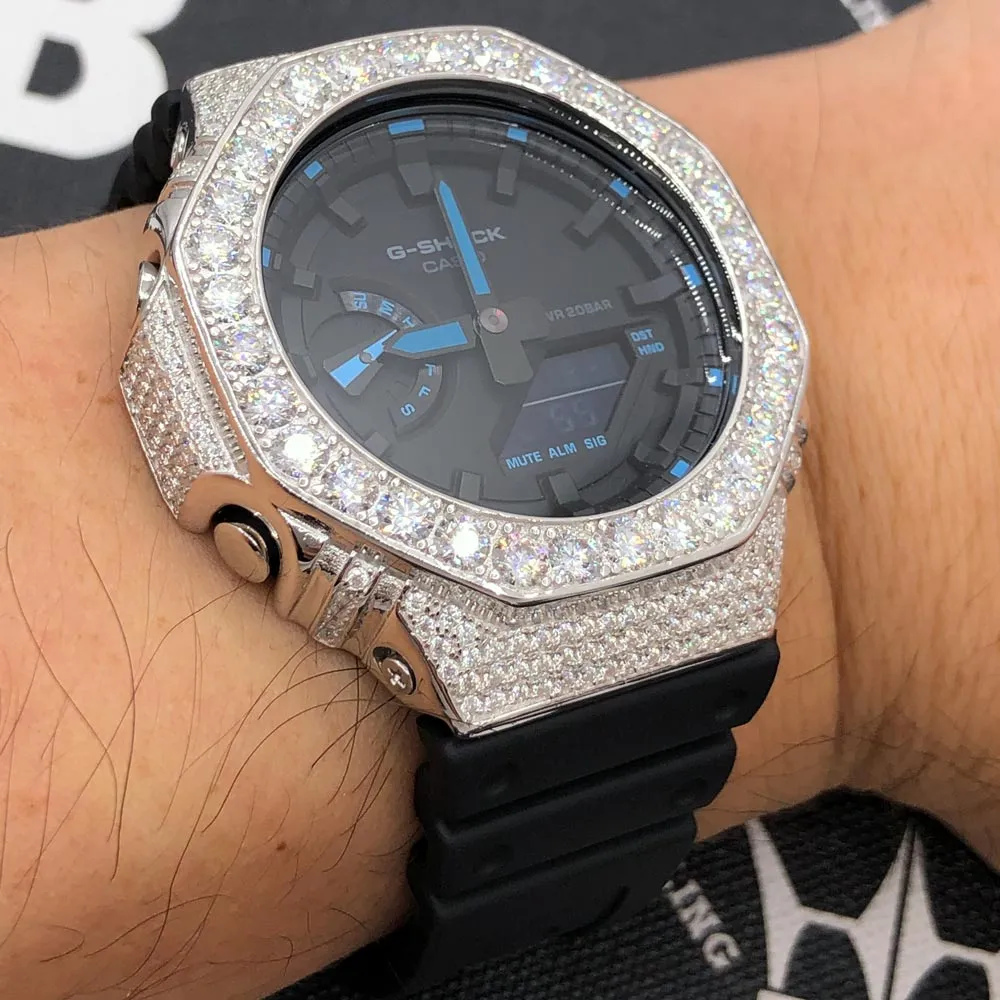 Big Boy Moissanite VVS Iced Out G Shock GA2100 Custom Watch 8.50 Carat