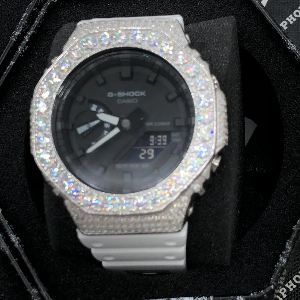 Big Boy Moissanite VVS Iced Out G Shock GA2100 Custom Watch 8.50 Carat