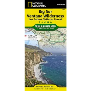 Big Sur, Ventana Wilderness Map [Los Padres National Forest]
