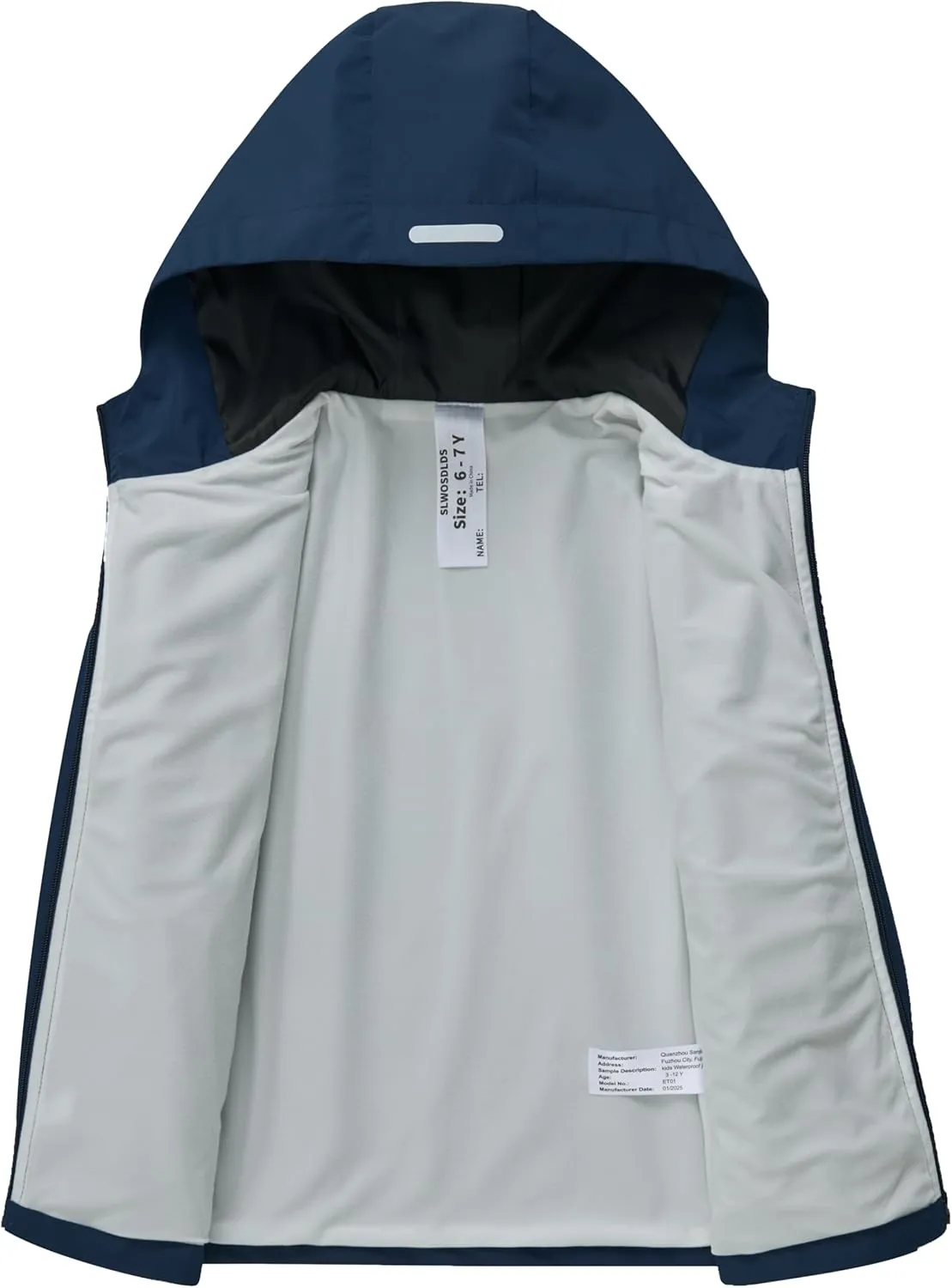 Boys Girls Waterproof Rain Jacket Lightweight soft lining Kids Windbreaker Hooded Coat Easy to Fold