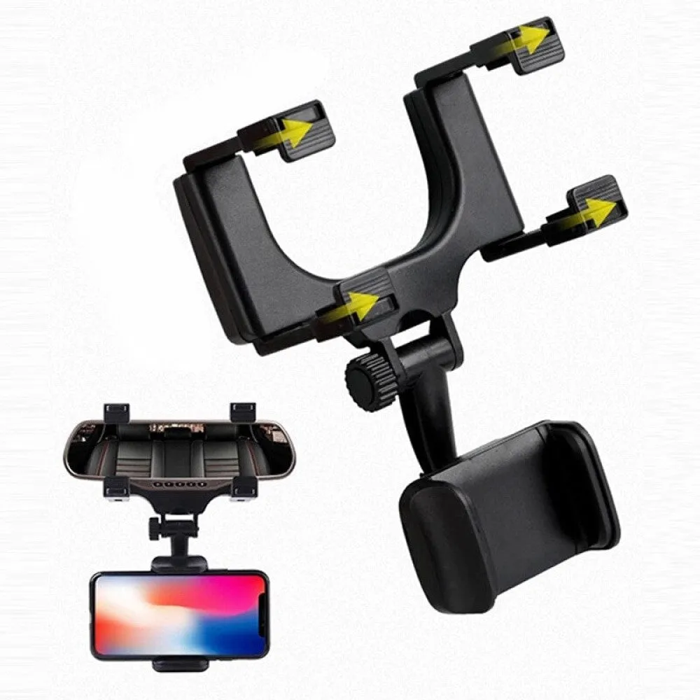 Car Phone Holder Rearview Mirror Mount Car Phone Bracket Navigation Gps Stand Foldable Adjustment Holder Car Cell Phone Support