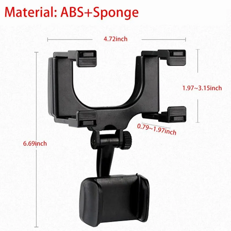 Car Phone Holder Rearview Mirror Mount Car Phone Bracket Navigation Gps Stand Foldable Adjustment Holder Car Cell Phone Support