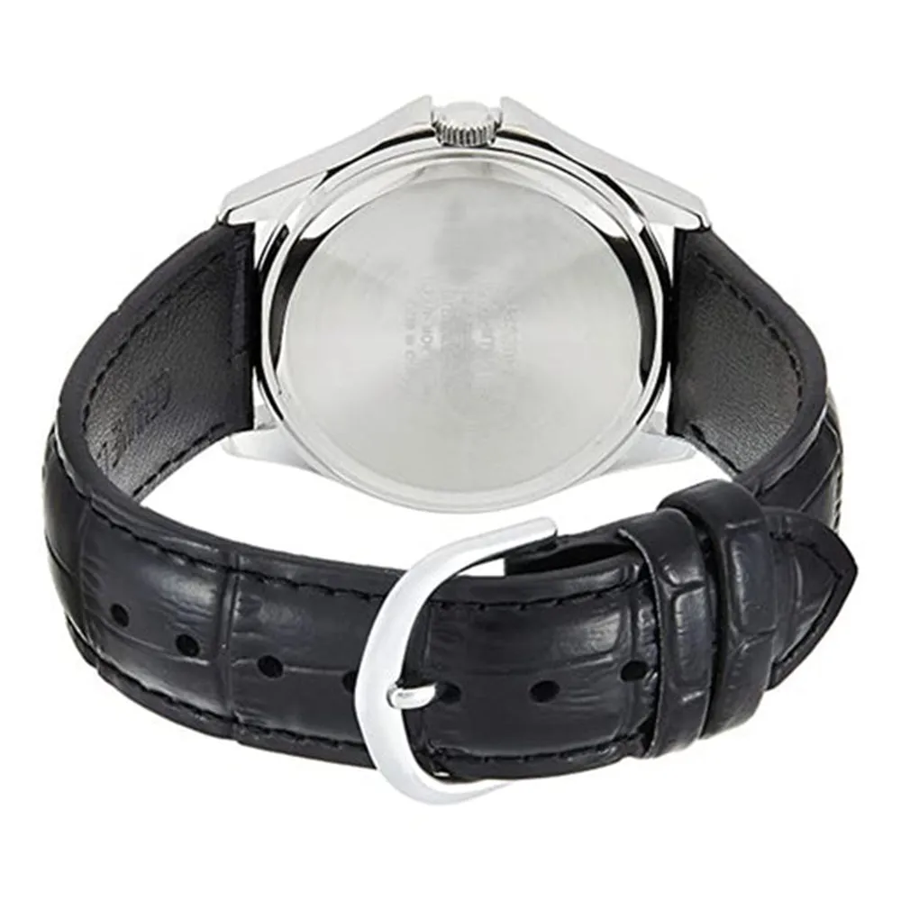 Casio Mens White Dial Black Band Stainless steel Quartz Watch - MTP-1183E-7ADF