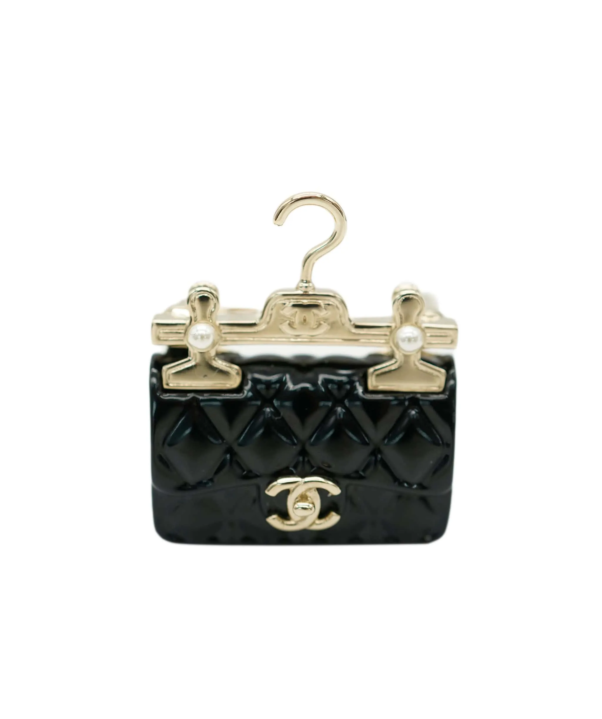 Chanel black classic flap brooch  - AJC0729