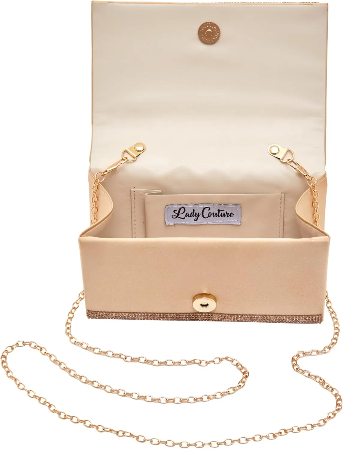 CINDY Elegant Rhinestone Satin Evening Bag