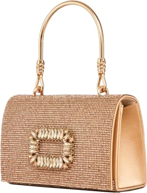 CINDY Elegant Rhinestone Satin Evening Bag