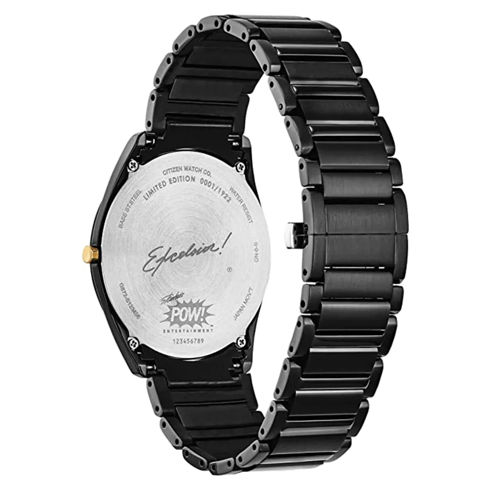 Citizen Mens Eco-Drive Black Dial Band Stainless Steel Quartz Watch - AR3077-56W