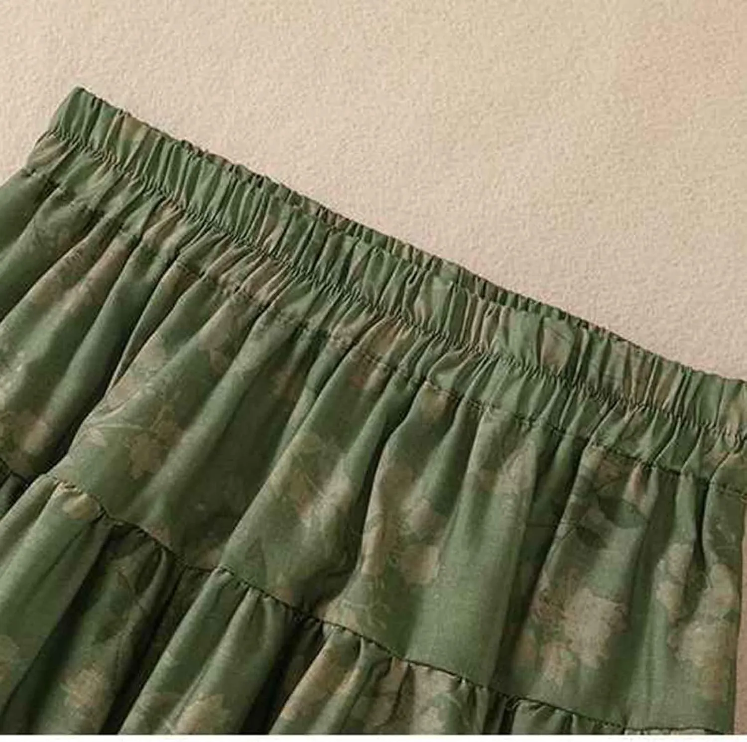 Cotton Linen Skirts for Women Summer Elastic High Waisted Ruffled Flowy Midi Skirt Casual Summer Ruched Loose Skorts