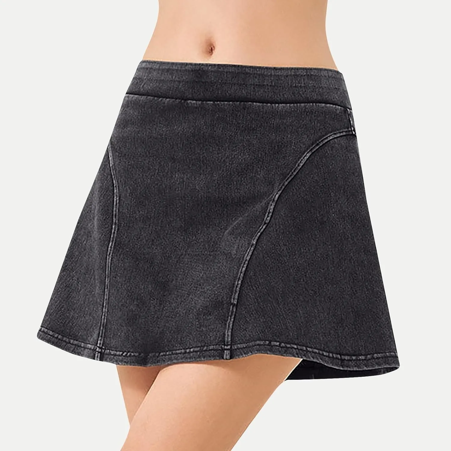 Cowgirl High Cut Thermal Track Athletic Skirts for Women Faux Denim Skirts Trousers Pants Shorts Women 2025
