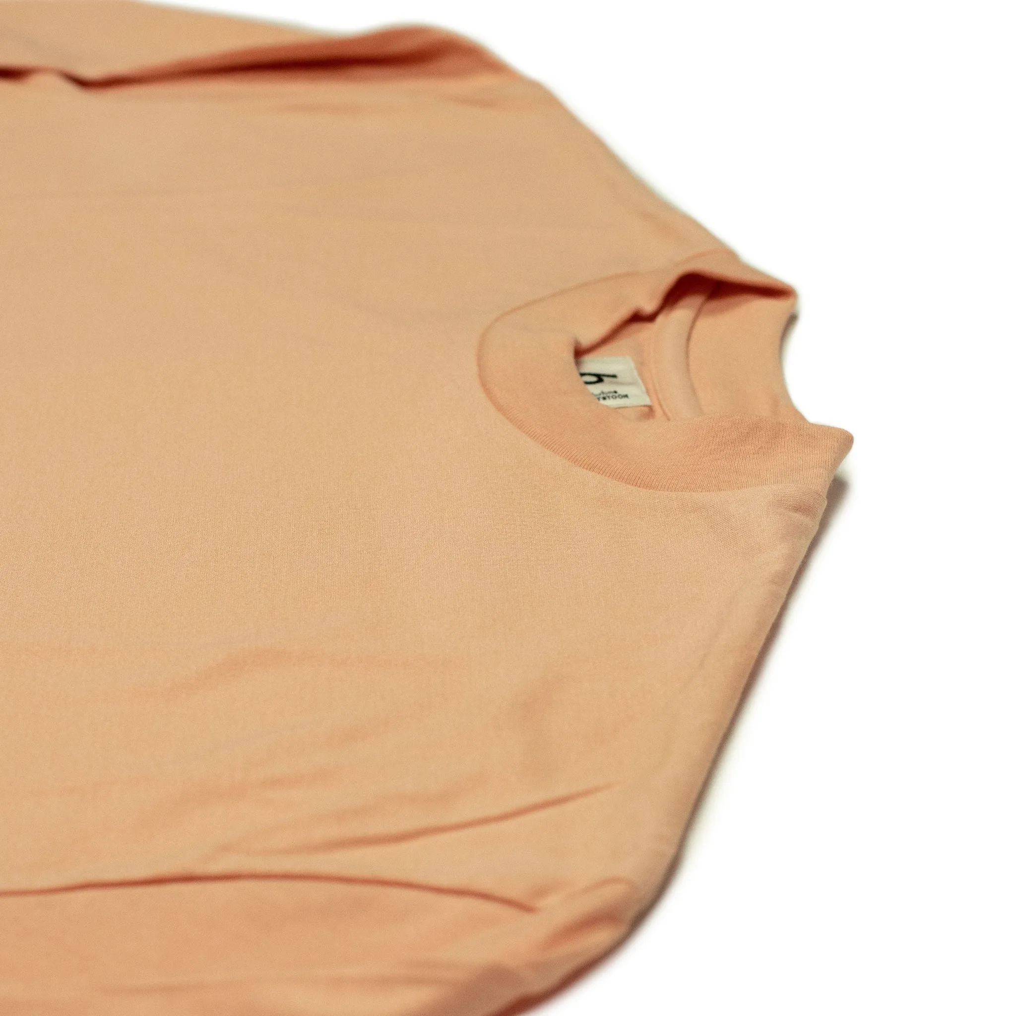 Crewneck sweatshirt in pale apricot cotton and silk jersey