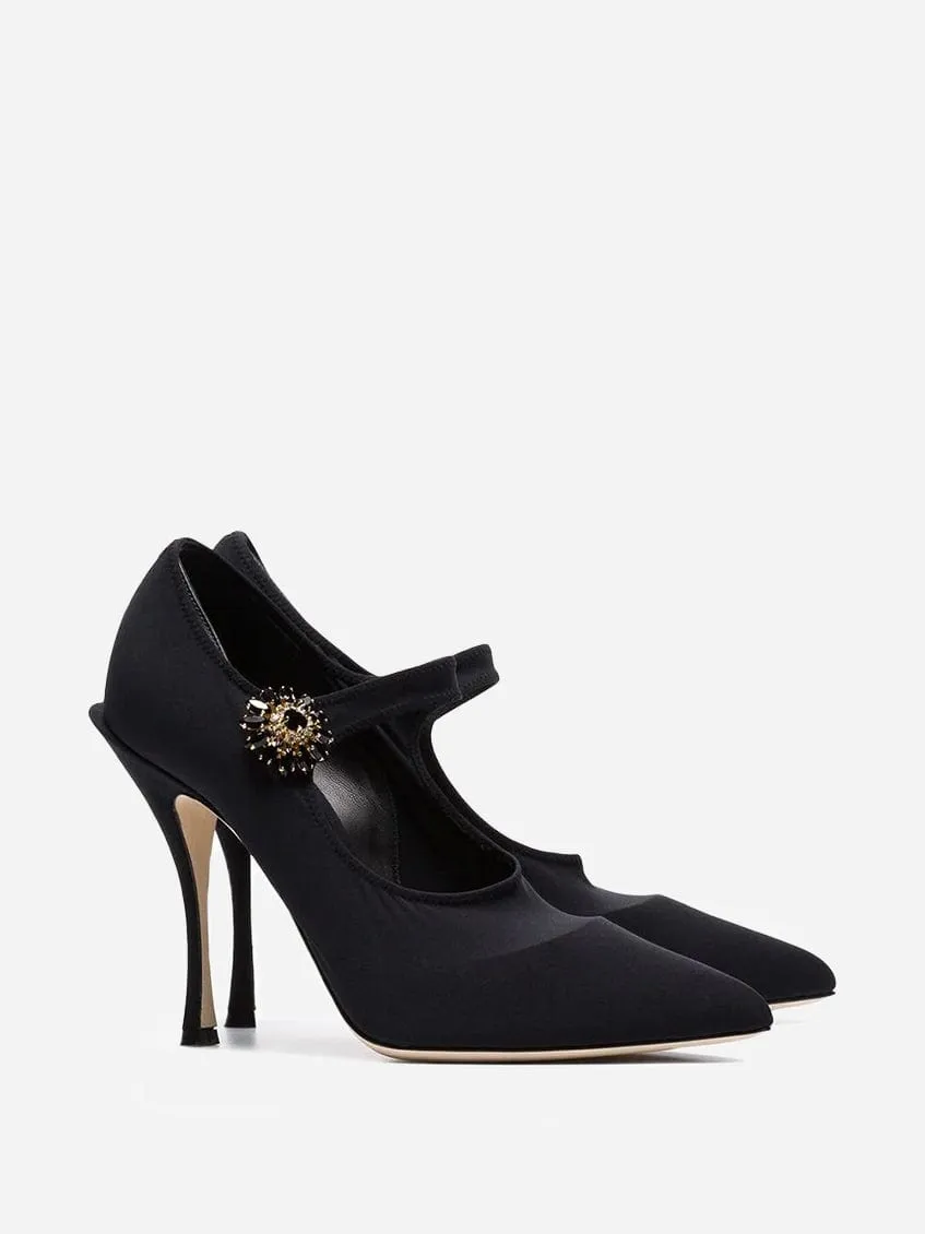 Crystal Mary Jane Jersey Pumps