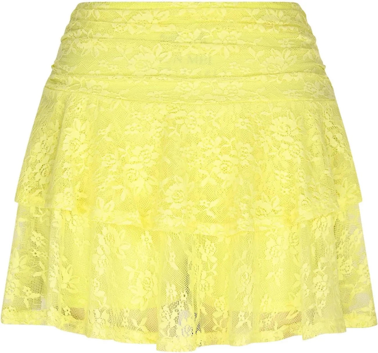 Cute Lace Skirts for Women Low Waist Layered Pleated Flowy Short Skirt Ruffle Trim Tiered Skirts Beach Outfits