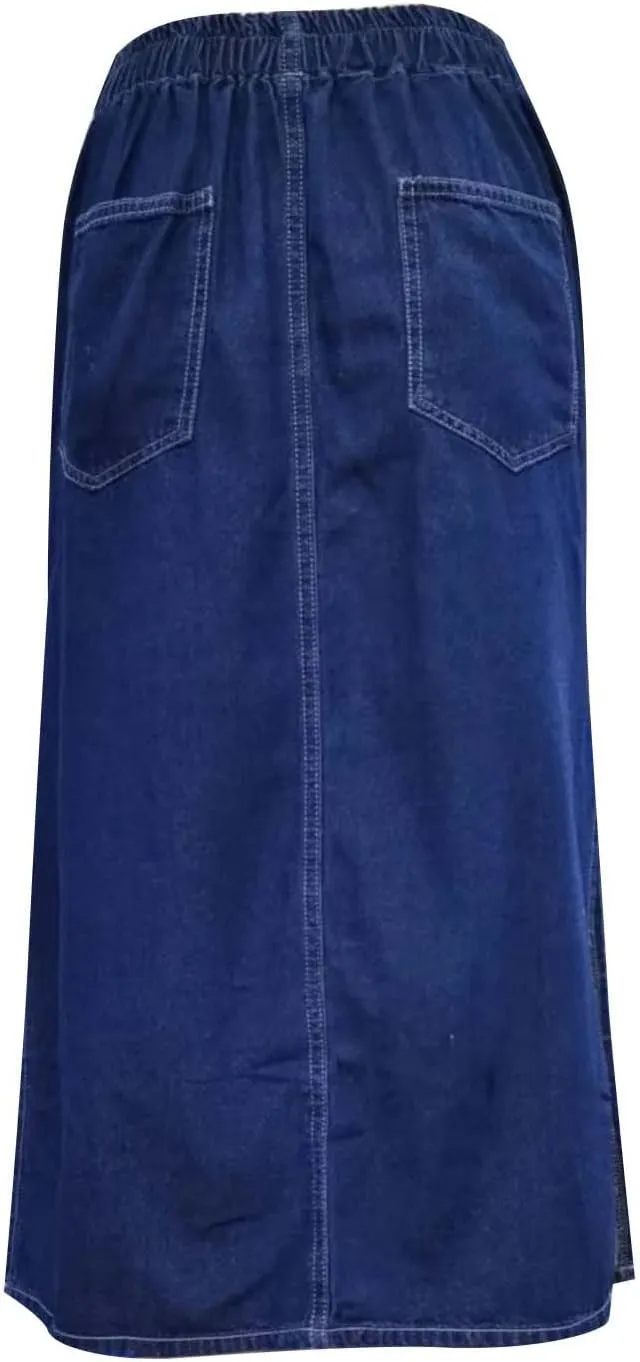 Denim Skirt for Women Flap Pockets A-Line Jean Skirts Front Slit Slim Pencil Denim Skirts Casual Bodycon Skirt Y2k