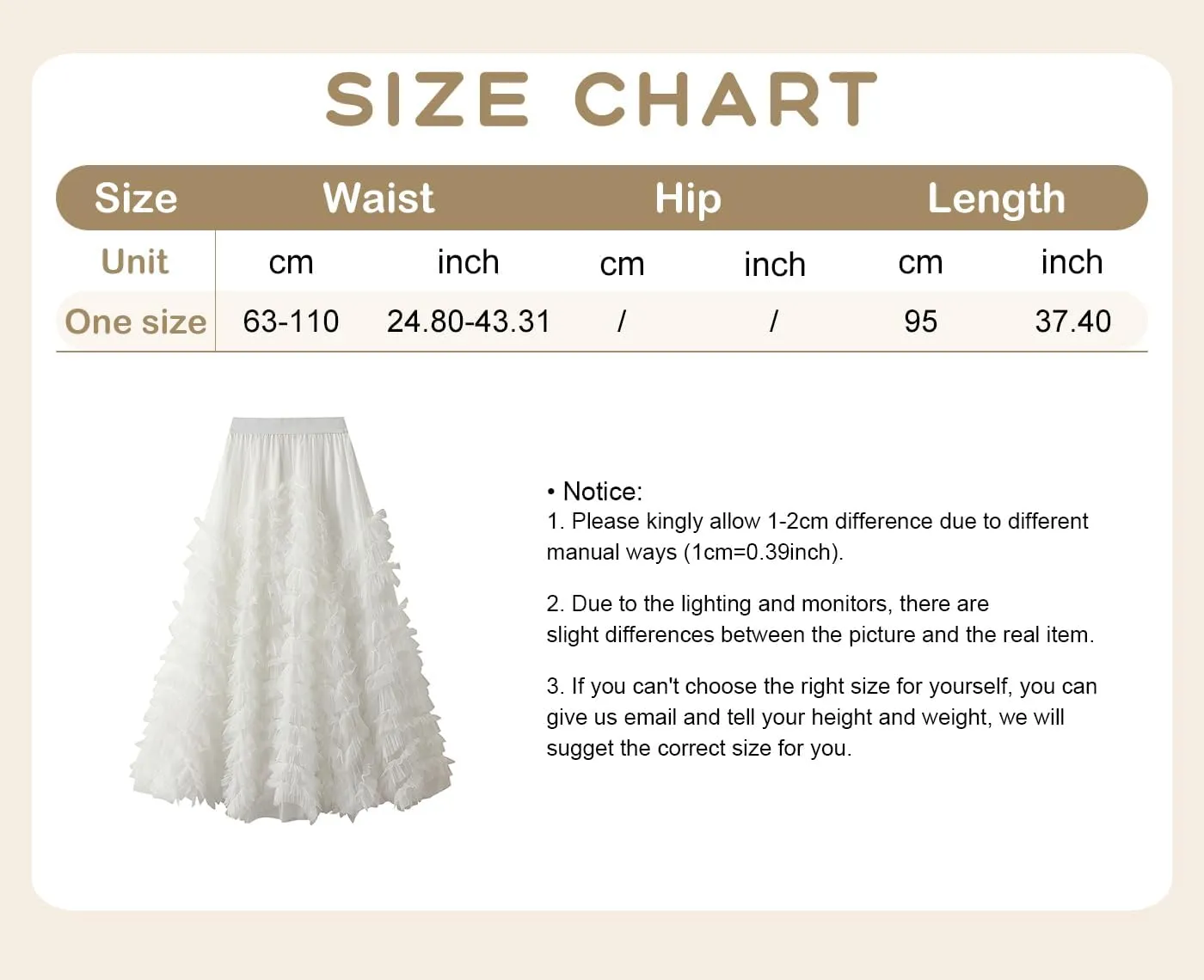 ebossy Women's Tiered Ruffles Tutu Tulle Puffy Skirt Elastic High Waist A-line Flowy Mid Long Skirt