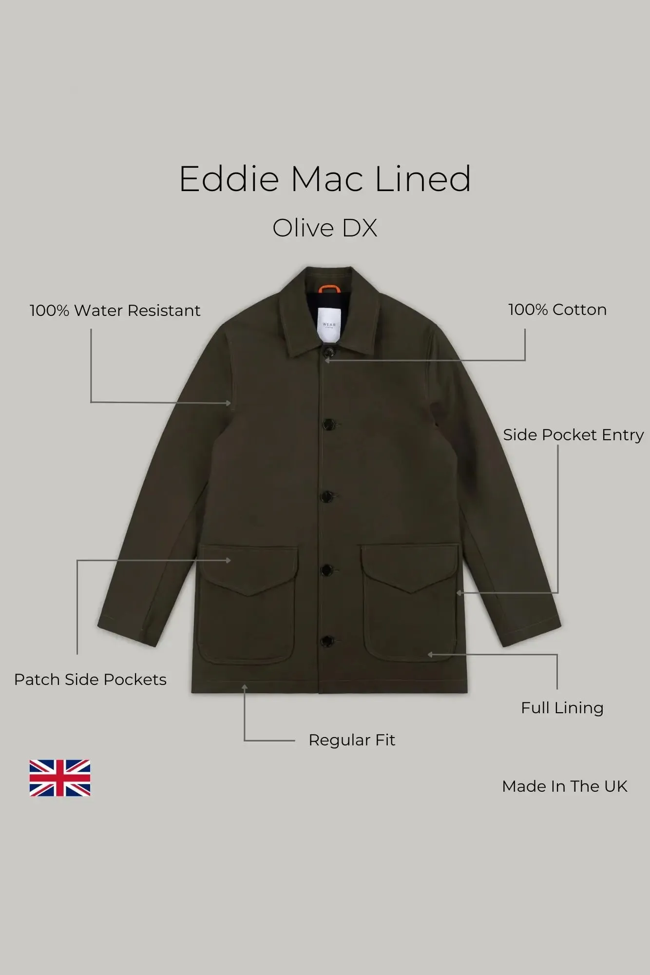 Eddie Mac Lined - Olive Dx