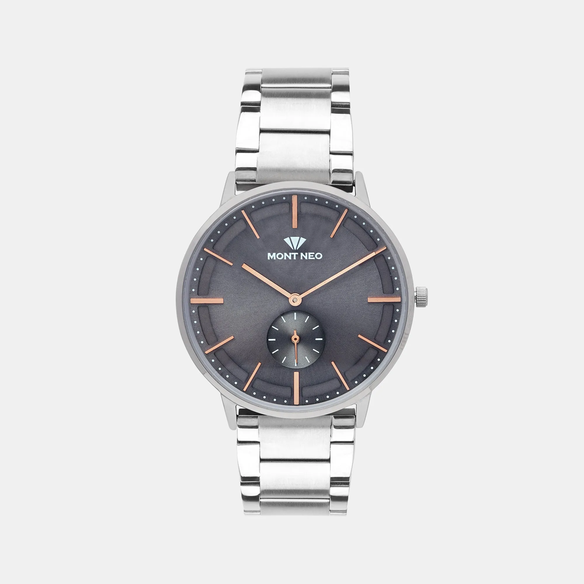 Elegant Grey Analog Men Stainless Steel Watch 7009E-M7715