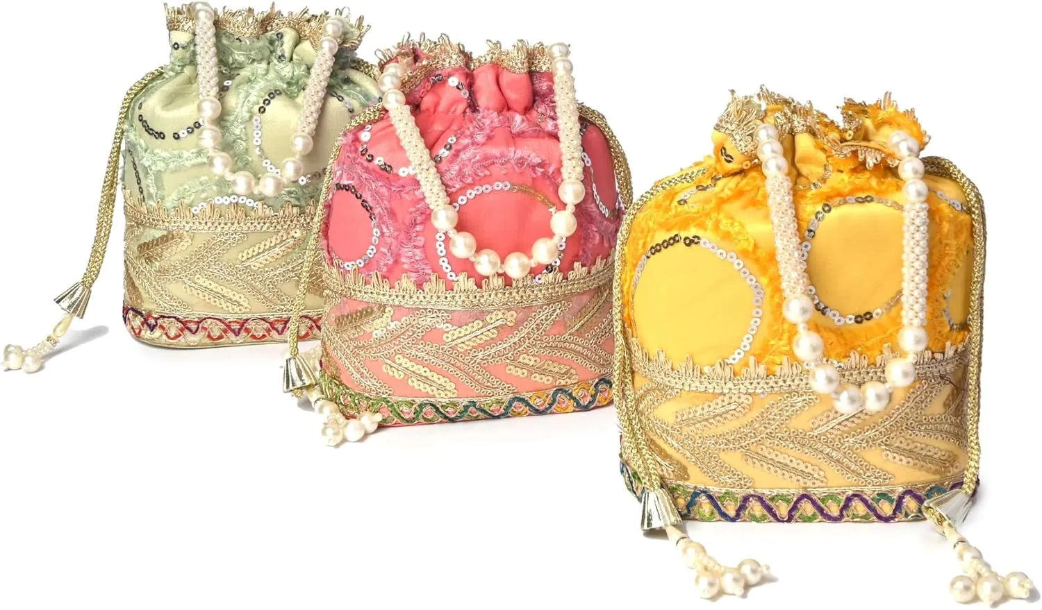 Elegant Potli Bag for Women with Floral Embroidery & Beads