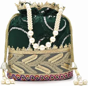 Elegant Potli Bag for Women with Floral Embroidery & Beads