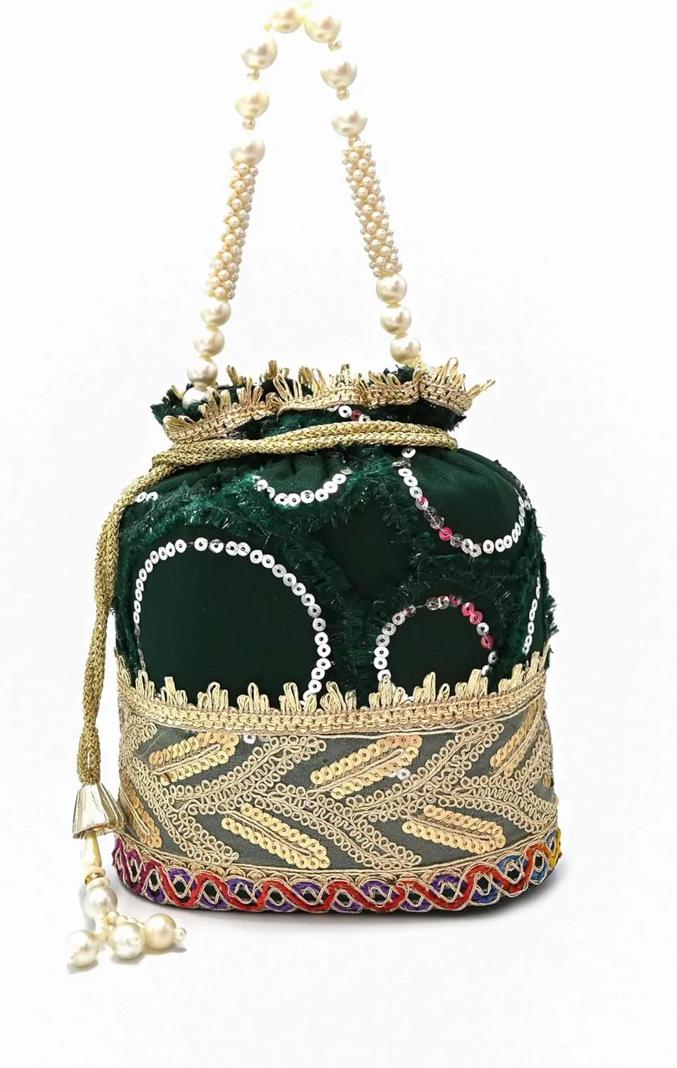 Elegant Potli Bag for Women with Floral Embroidery & Beads