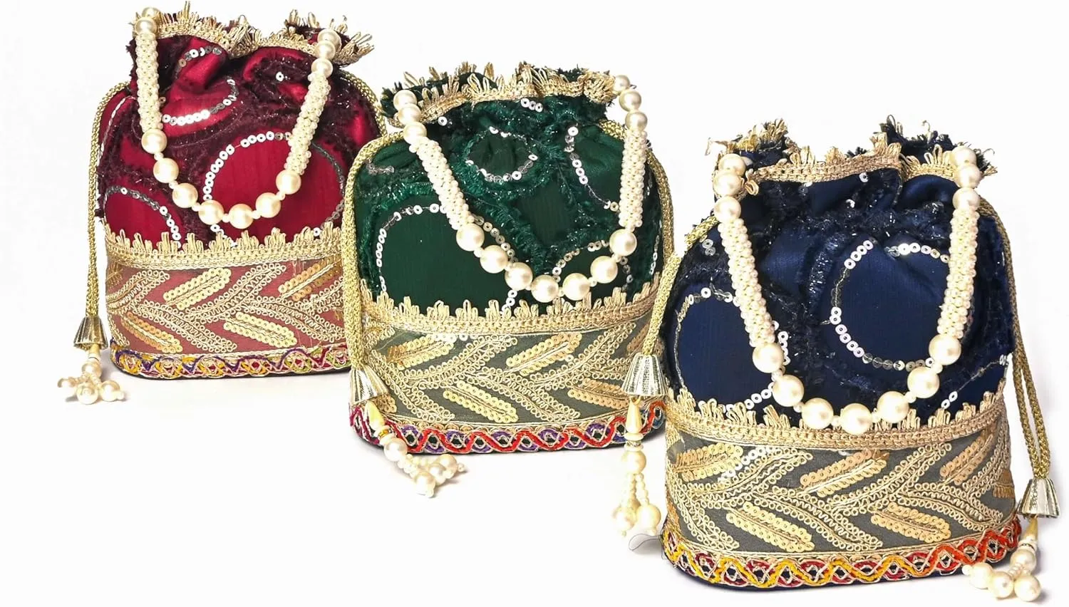 Elegant Potli Bag for Women with Floral Embroidery & Beads