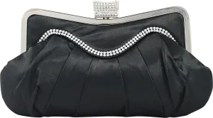 Elegant Satin Soft Evening Clutch/Party Bag/Wedding Purse (Black)