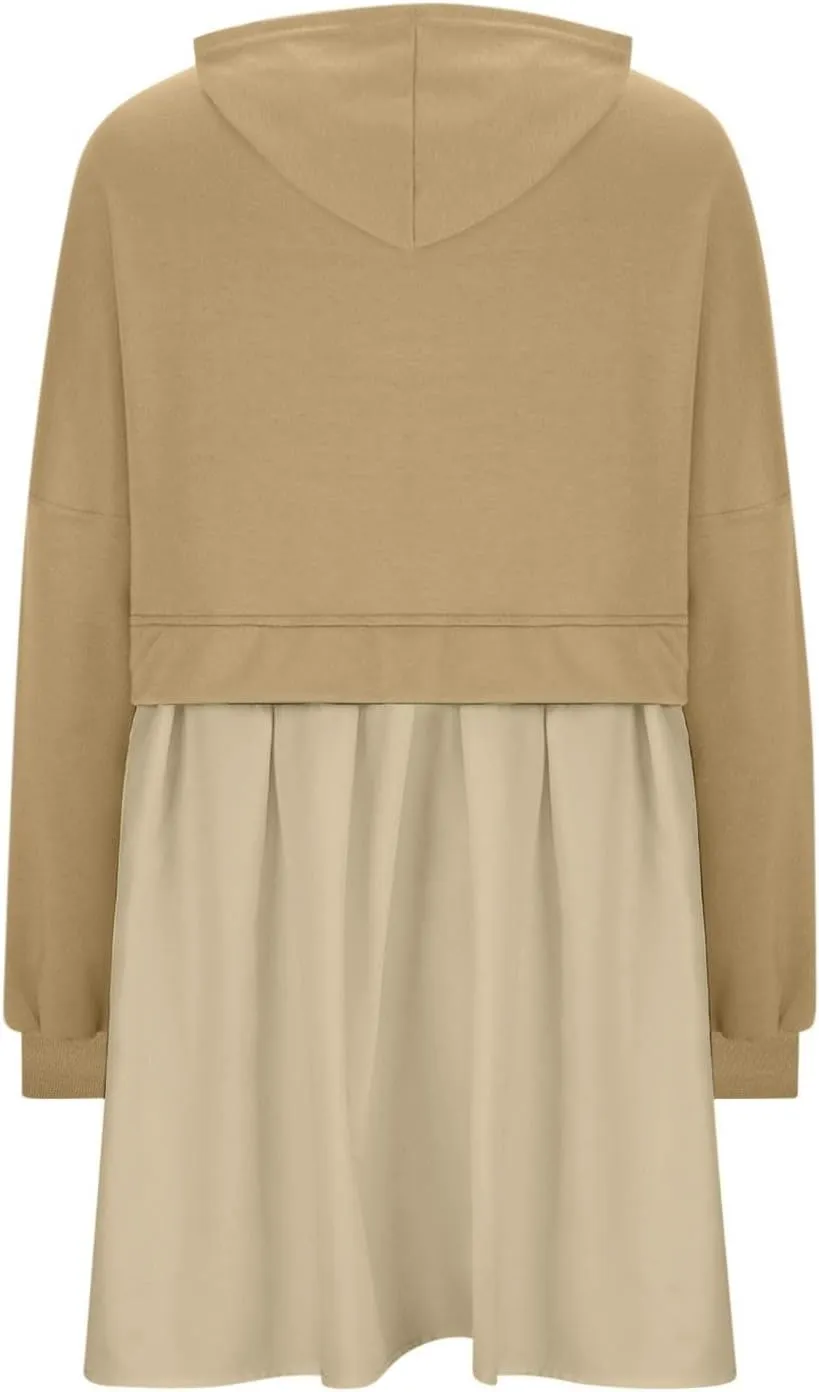 Elegant Women's Long Sleeve Pleated Skirt Dress Versatile A Line Midi Dress for Elegant Events and Casual Wear
