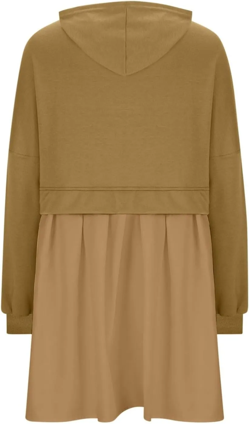 Elegant Women's Long Sleeve Pleated Skirt Dress Versatile A Line Midi Dress for Elegant Events and Casual Wear