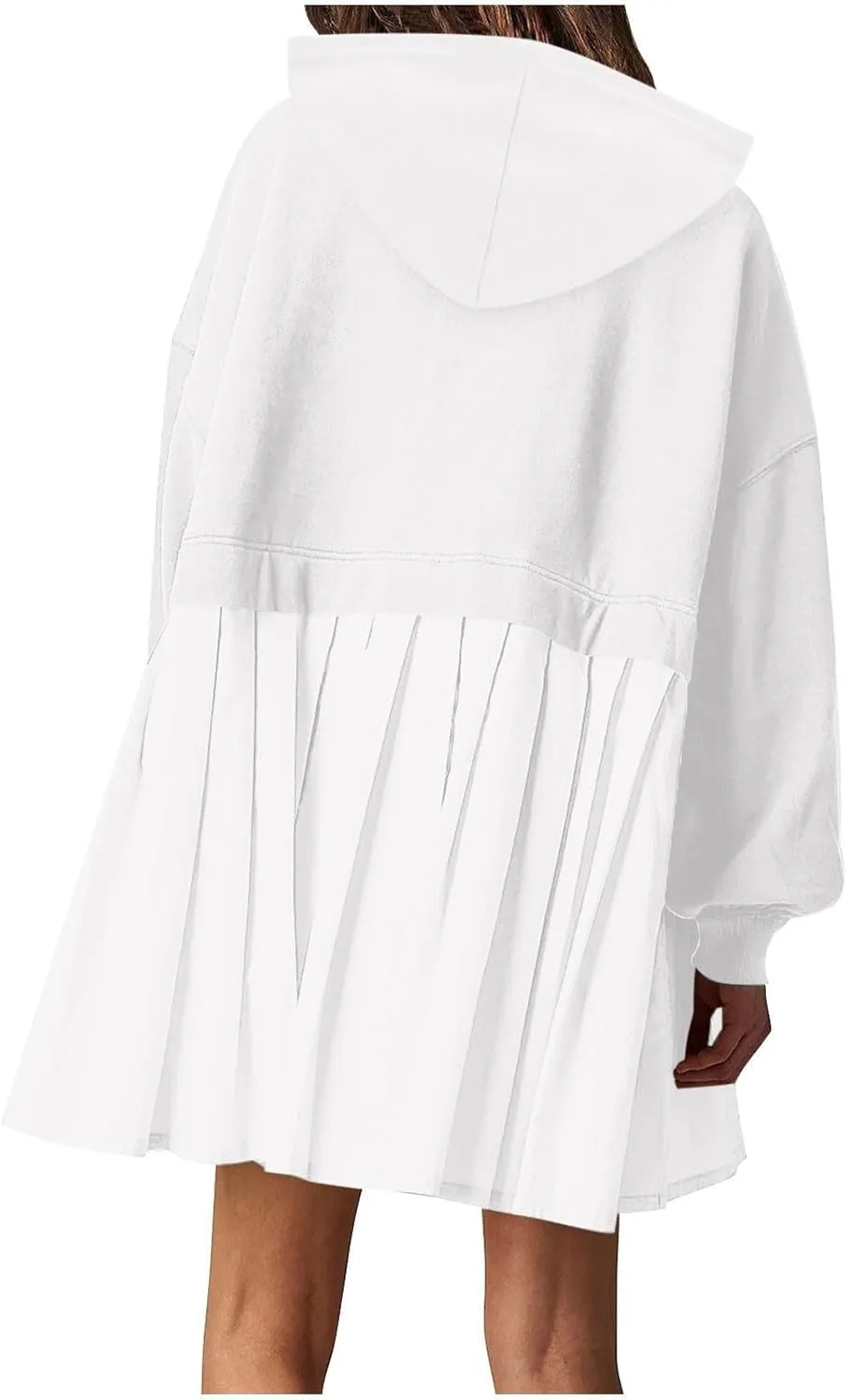Elegant Women's Long Sleeve Pleated Skirt Dress Versatile A Line Midi Dress for Elegant Events and Casual Wear
