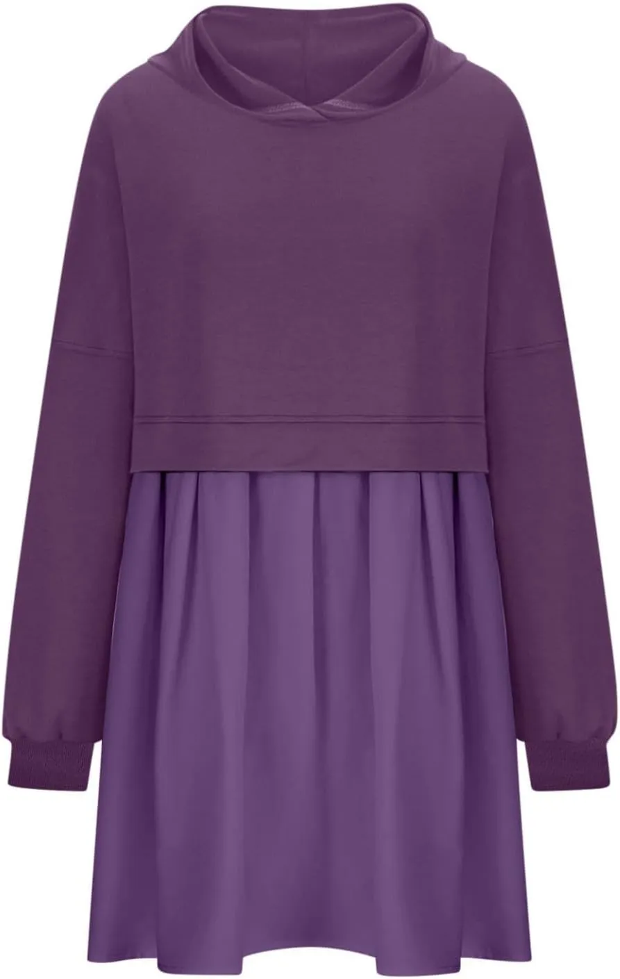 Elegant Women's Long Sleeve Pleated Skirt Dress Versatile A Line Midi Dress for Elegant Events and Casual Wear