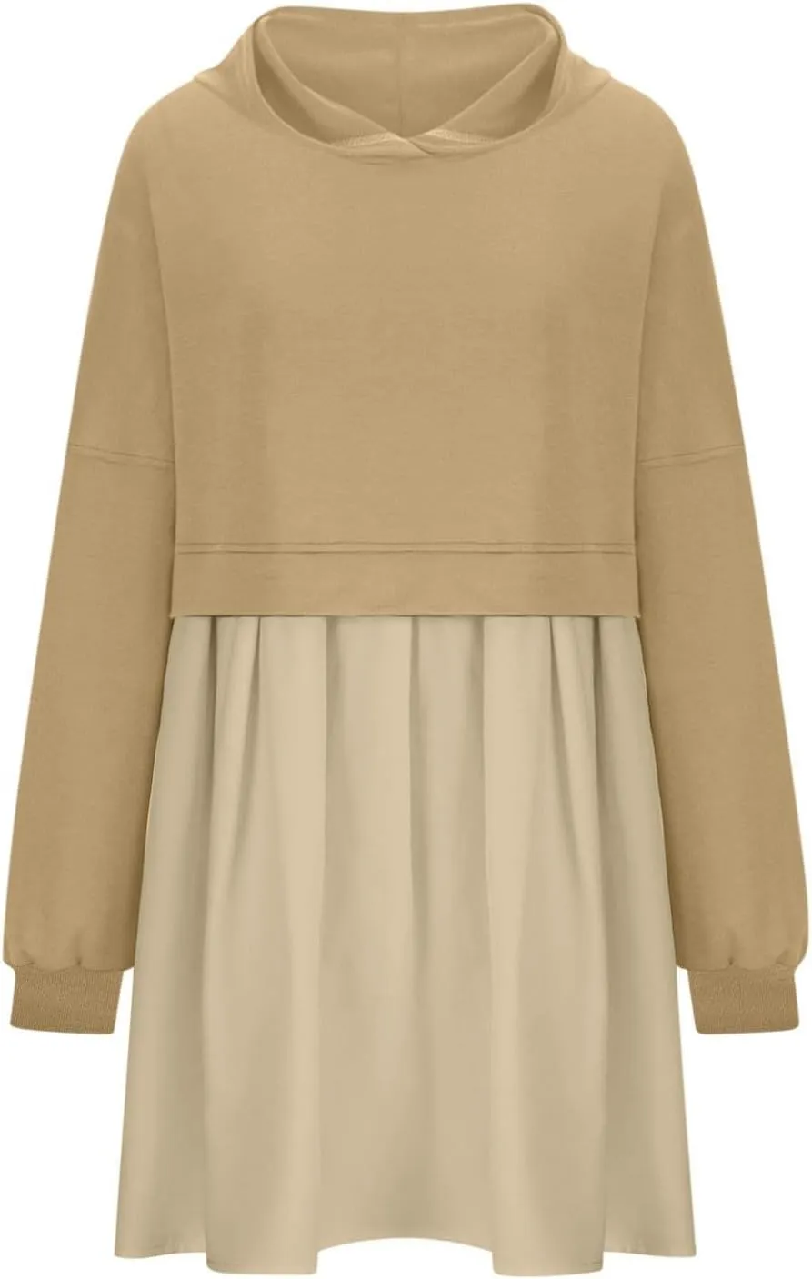 Elegant Women's Long Sleeve Pleated Skirt Dress Versatile A Line Midi Dress for Elegant Events and Casual Wear
