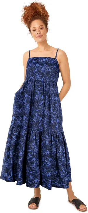 ellos Women's Plus Size Tiered Cotton Maxi Dress