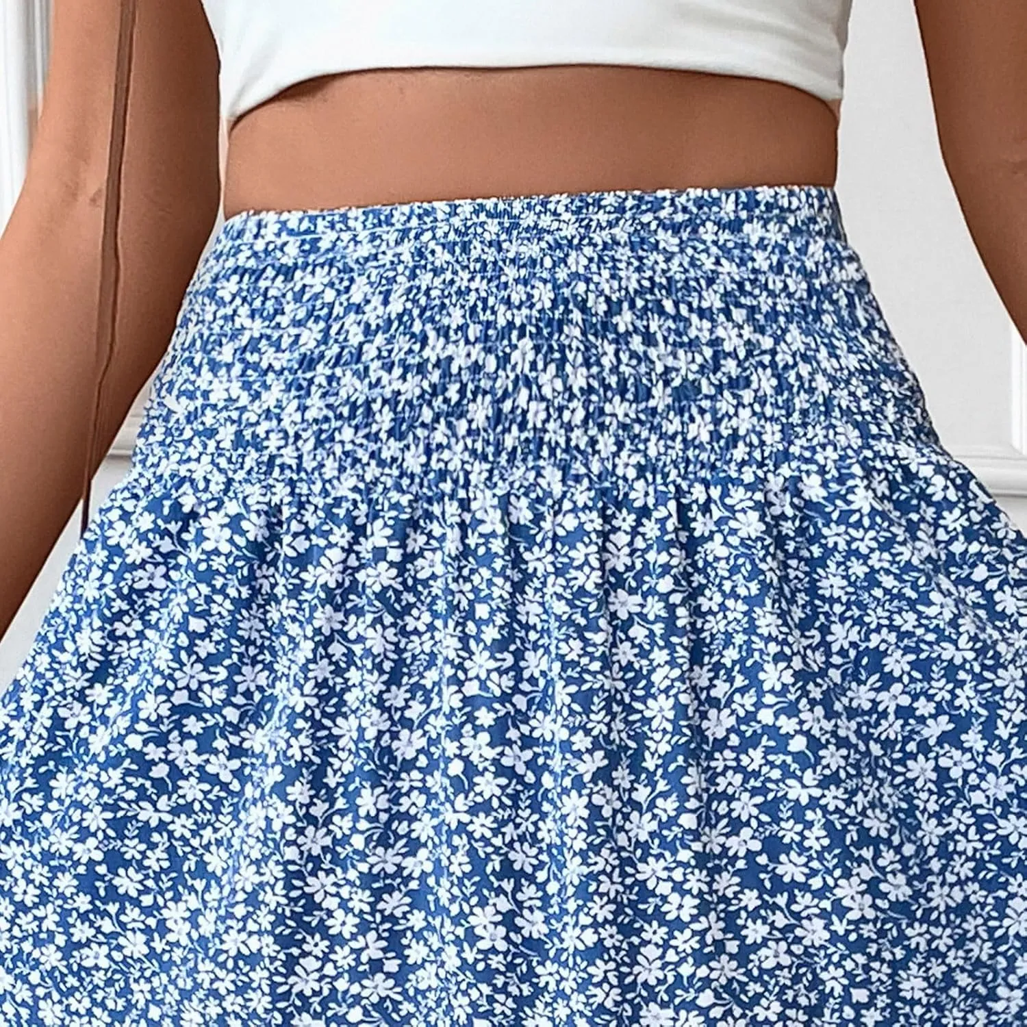 fanmpghleoo Long Skirts for Women Boho Beach Vacation Tiered Maxi Skirt Summer Bohemian High Waisted Skirts A Line Midi Skirt