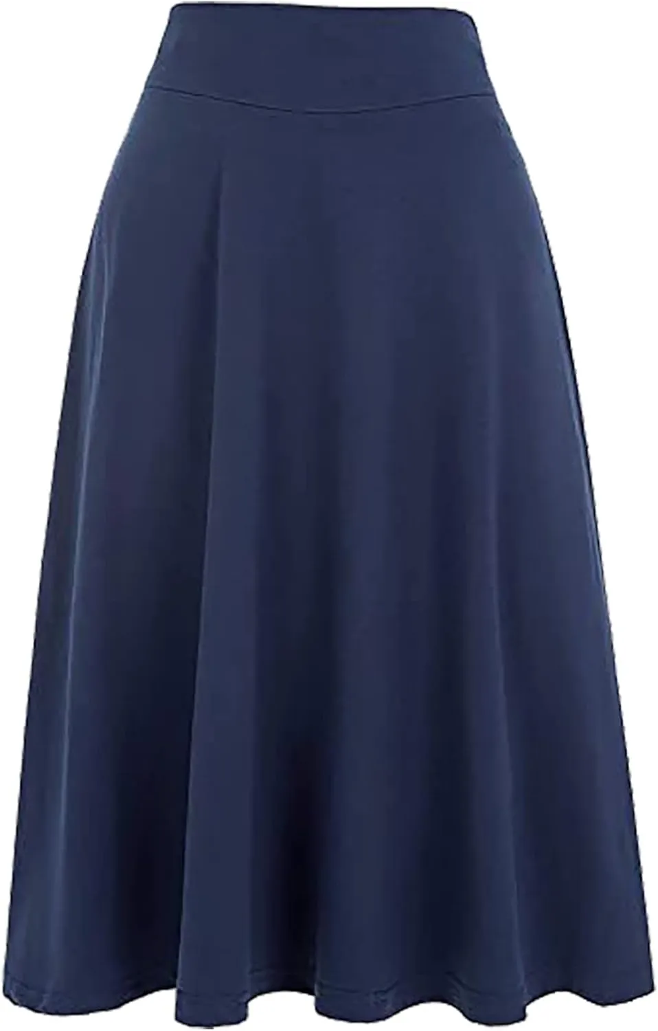 Flowy Midi Skirt for Women High Waist A Line Skater Skirts Elegant Casual Solid Color Workwear