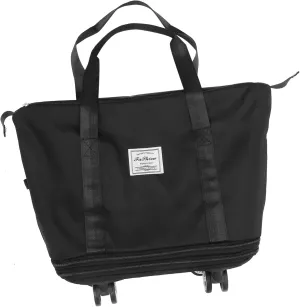 Foldable Luggage Bag Wheels Travel Sports Bag Large Capacity Oxford Fabric Easy to Maneuver