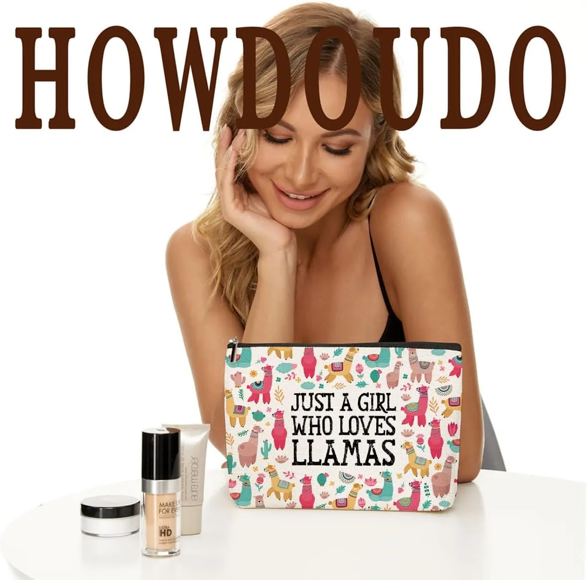 Fun Llama Gifts: Animal Lover Makeup Bag - Perfect for Women, Nurses, Graduations, Birthdays & More
